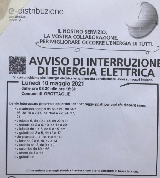 interruzione enel 10-05-2021