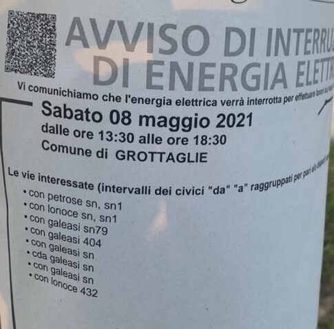 interruzione enel 8 maggio 2021