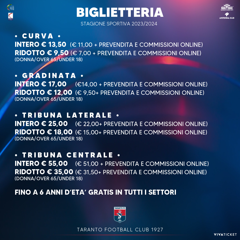 Biglietti Taranto - Catania